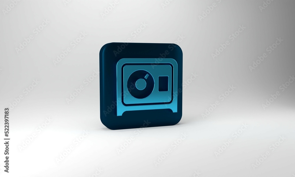 Blue Safe icon isolated on grey background. The door safe a bank vault with a combination lock. Reliable Data Protection. Blue square button. 3d illustration 3D render Blue Safe icon isolated on grey background. The door safe a bank vault with a combination lock. Reliable Data Protection. Blue square button. 3d illustration 3D render