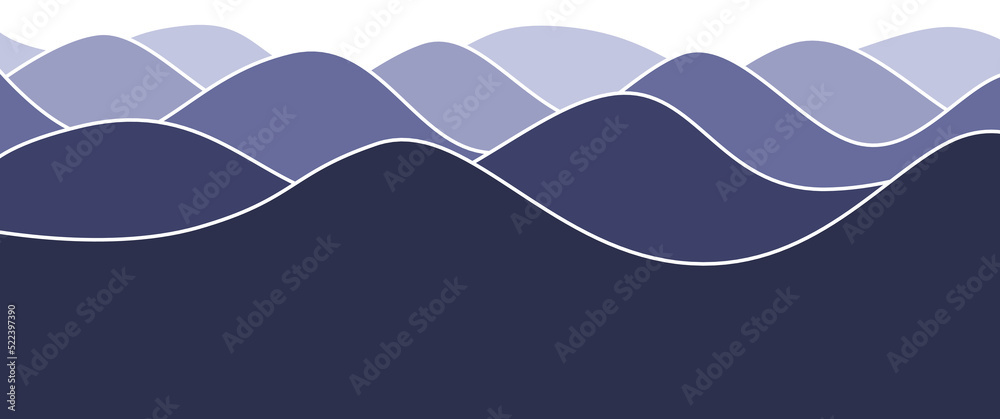 Sea waves with lines vector design concept, sea wave, water stream ...