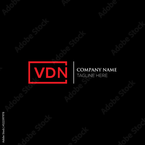 VDN logo monogram isolated on circle element design template, VDN letter logo design on black background. VDN creative initials letter logo concept. VDN letter design.
