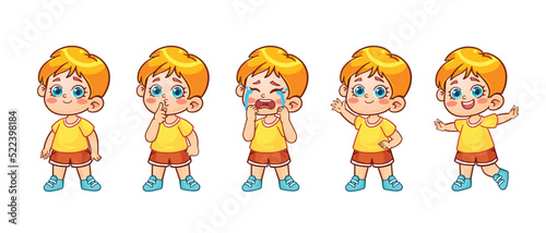 Set of boys characters
