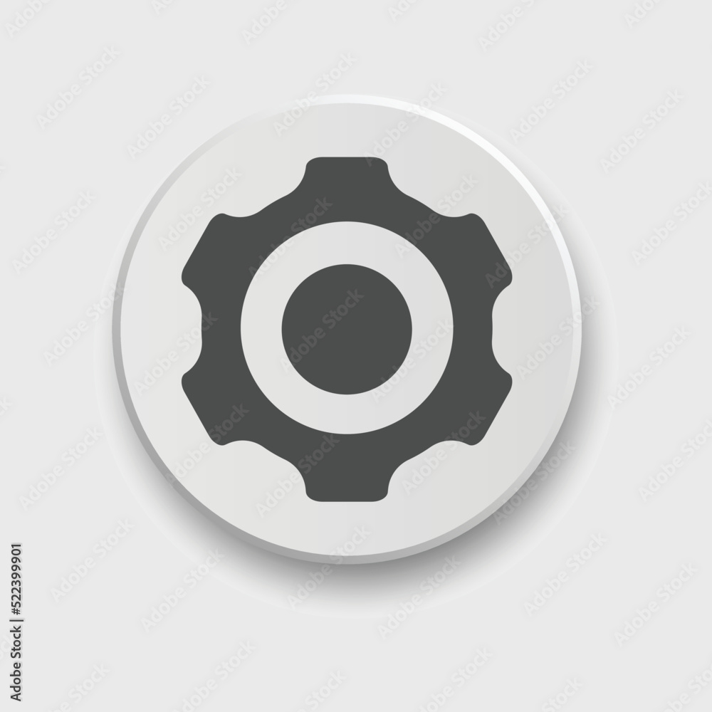 Setting icon for apps or web interface with button. Set of settings, Gear, Cog icon vector. Sign flat style setting or gear

