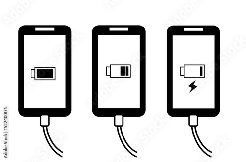 スマートフォン　充電マーク　充電コード