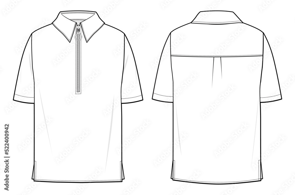 Long Sleeve Polo T- Shirt Template Graphic by ClothingArtStudio · Creative  Fabrica