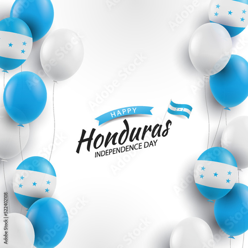 Vector Illustration of Honduras Independence Day. Background with balloons 