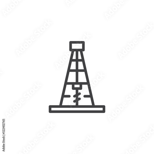 Drilling rig line icon