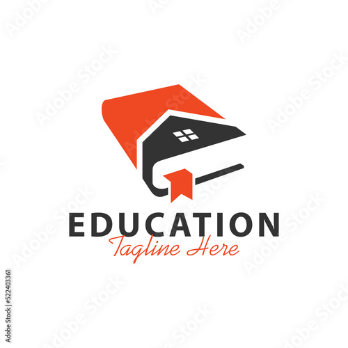 education home illustration logo design