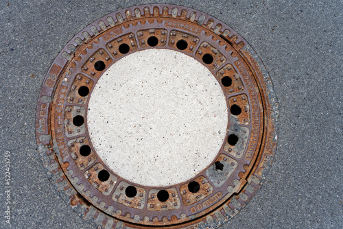 Obraz na plátně close up of a manhole cover