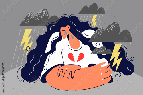 Unhappy woman suffer from broken heart 