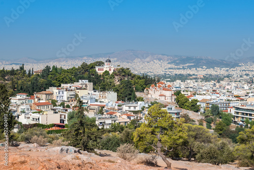 Beautiful cityscape of Athens from Areopagus Hill  Greece.