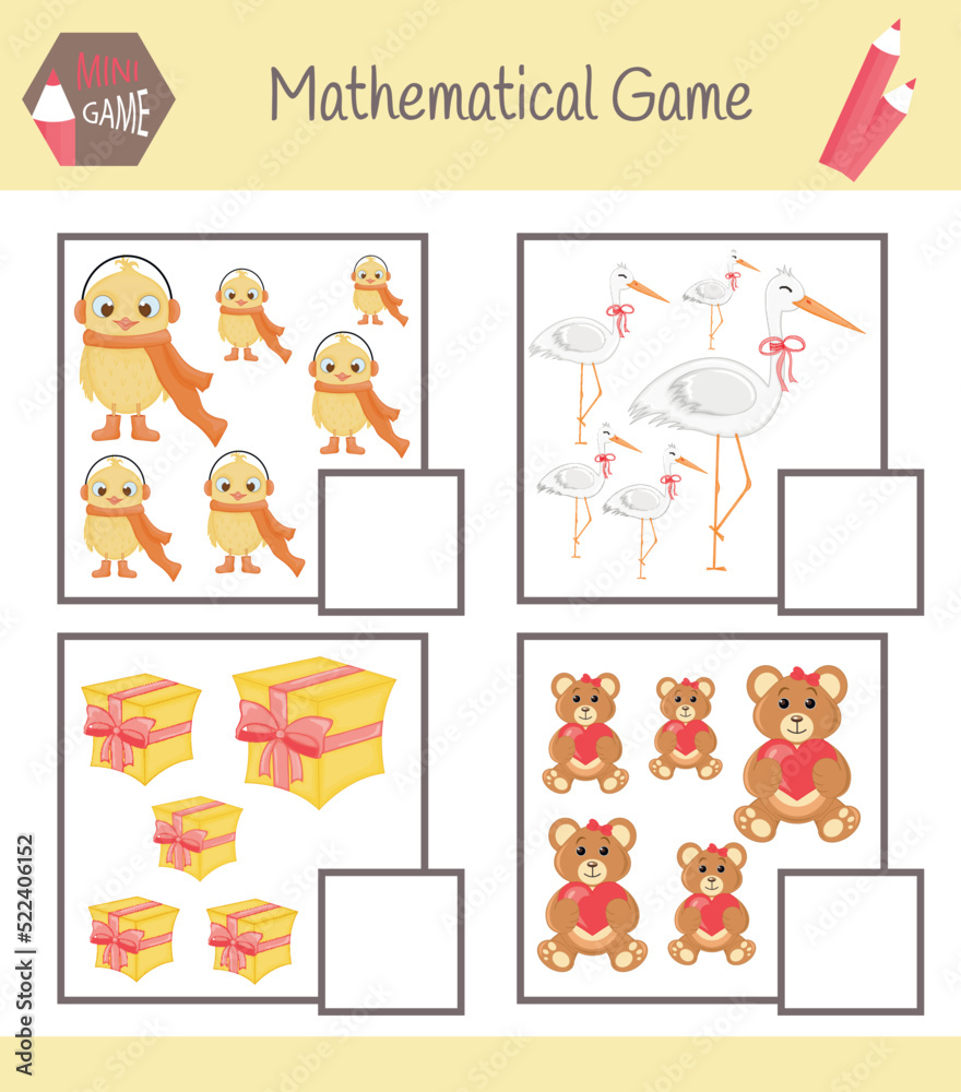 Workbook on mathematics for preschool education. Puzzles for children. Learn to count. Solve examples