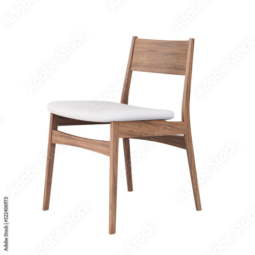 3d Furniture Modern Chair isolated on a white background, Decoration Design for Dining