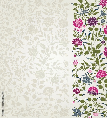 Wallpaper Mural wedding card design, traditional paisley floral pattern , royal India	 Torontodigital.ca