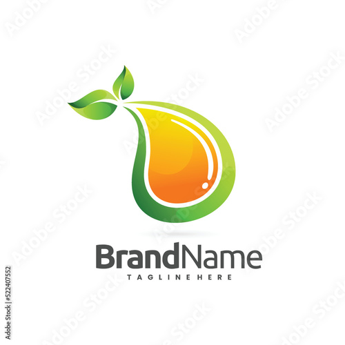 fresh natural oil vector logo icon