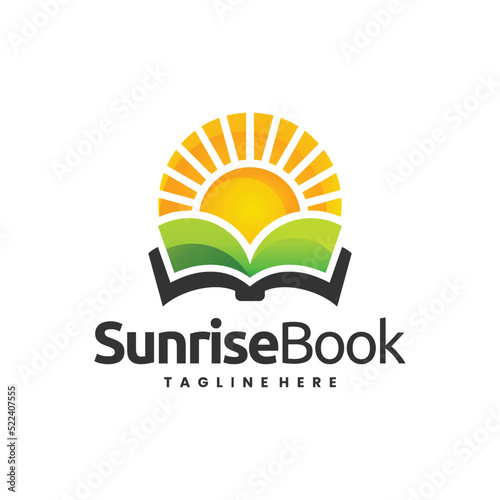 book sunlight logo, education book logo
