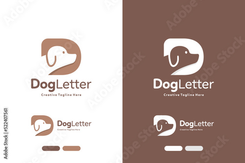 D letter dog vector logo icon