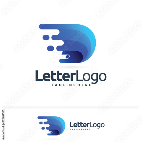 D letter wallet logo, digital wallet vector logo icon