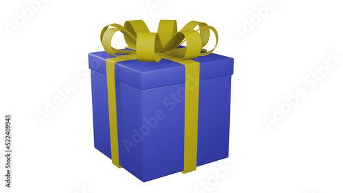 3D rendering blue gift box isolated