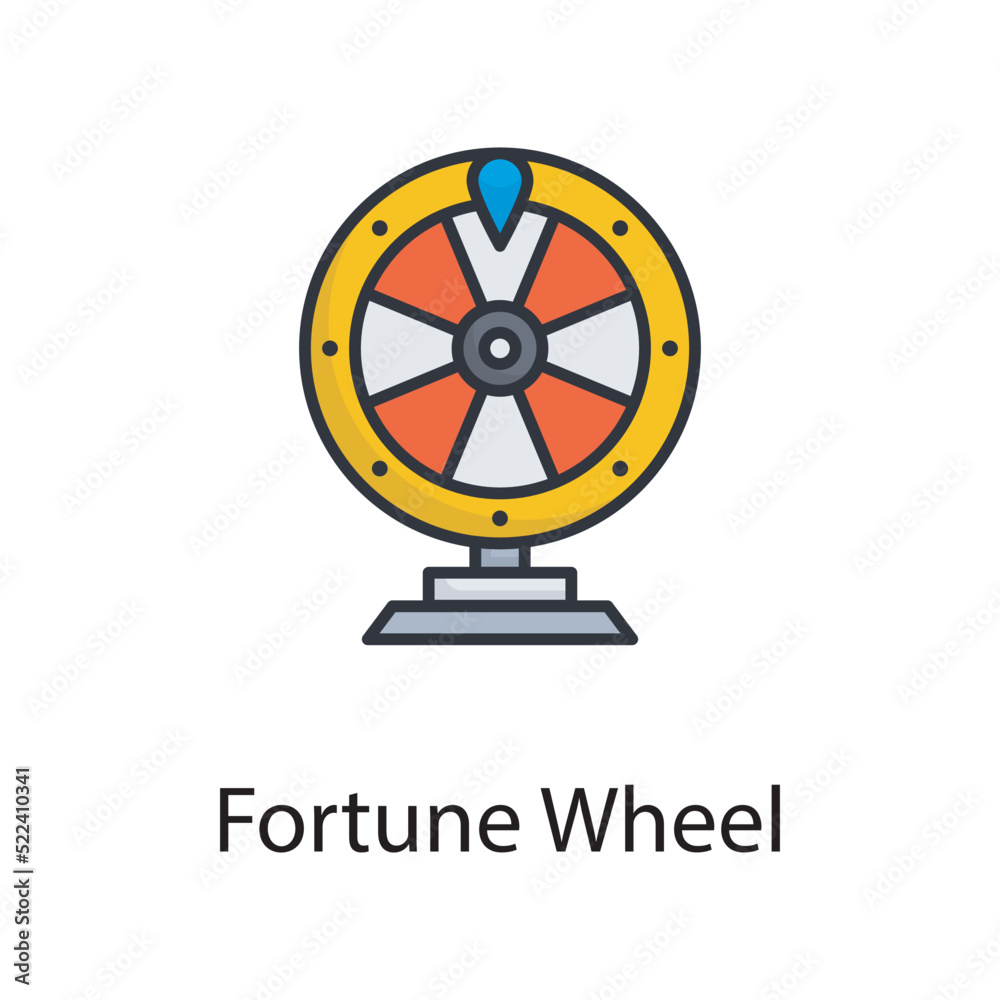 Fortune Wheel vector filled outline Icon Design illustration. Sports And Awards Symbol on White background EPS 10 File Fortune Wheel vector filled outline Icon Design illustration. Sports And Awards Symbol on White background EPS 10 File
