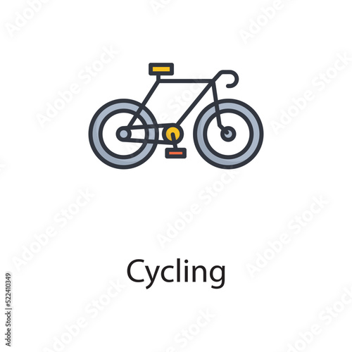 Cycle vector filled outline Icon Design illustration. Sports And Awards Symbol on White background EPS 10 File