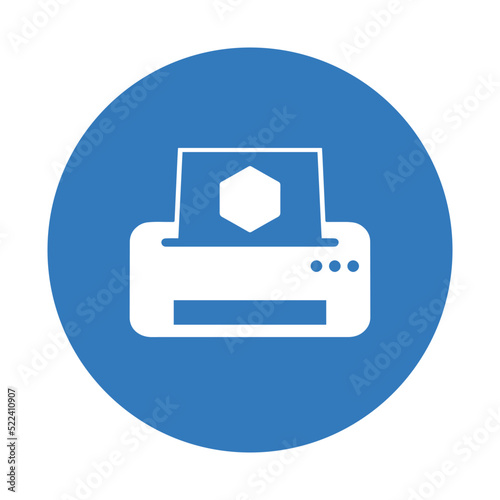 3d, printer, printing icon. Blue color design.