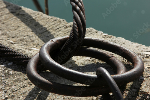 detail of cord for mooring boats