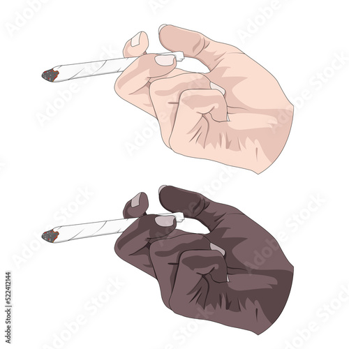 Anime Style Cannabis Cigarette in Hand