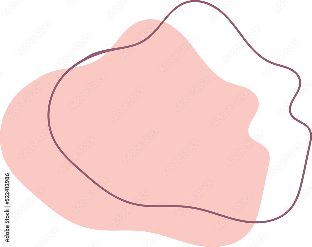 Group of organic Blob Shape with geometric line, minimalist element Group of organic Blob Shape with geometric line, minimalist element