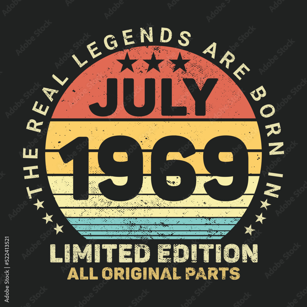 The Real Legends Are Born In July 1969, Birthday gifts for women or men, Vintage birthday shirts for wives or husbands, anniversary T-shirts for sisters or brother The Real Legends Are Born In July 1969, Birthday gifts for women or men, Vintage birthday shirts for wives or husbands, anniversary T-shirts for sisters or brother