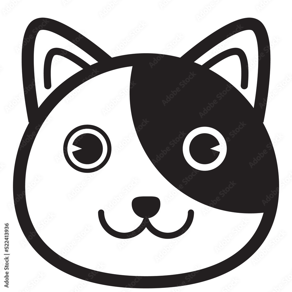 smiling cat face silhouette design graphic smiling cat face silhouette design graphic