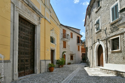 A narrow street in Cusano Mutri  a medieval village in the province of Benevento in Campania  Italy.