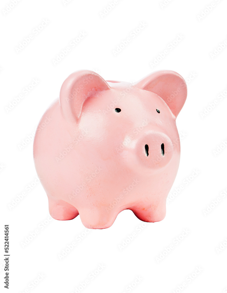 Pink Piggy Bank with transparent background
