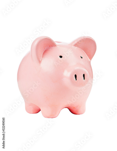 Pink Piggy Bank with transparent background photo
