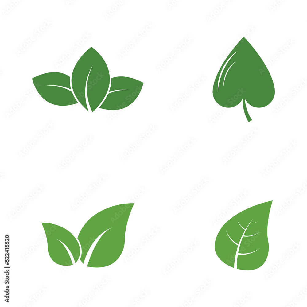 Logos of green Tree leaf ecology nature element vector