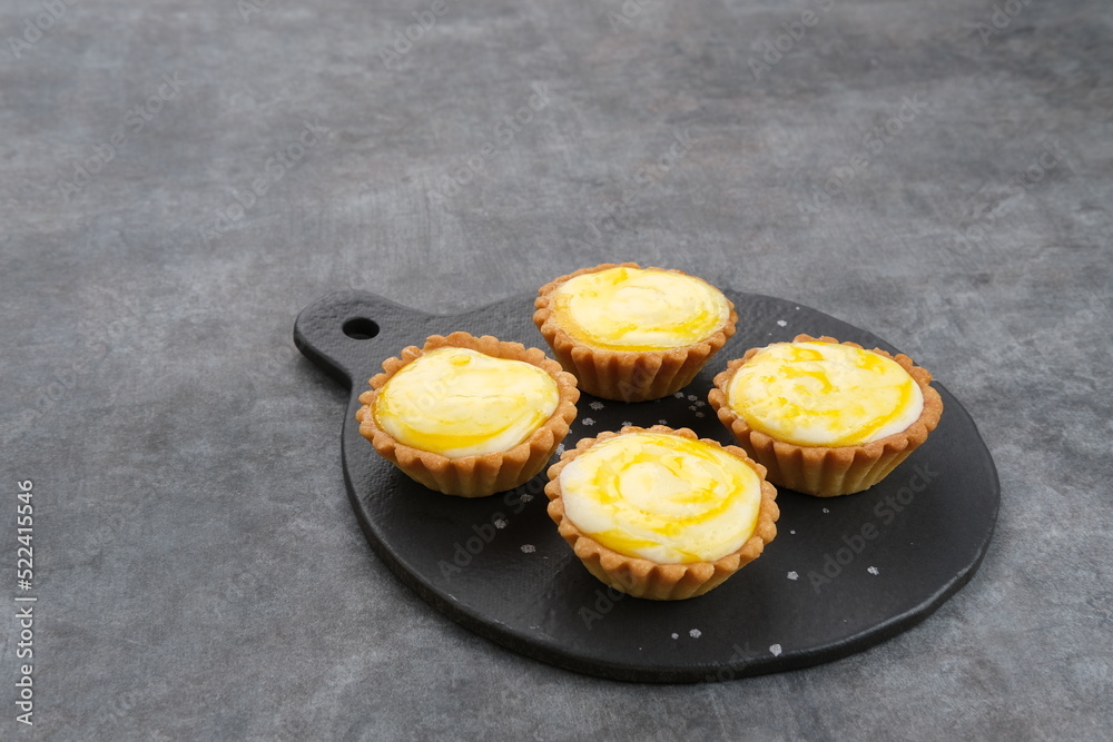Golden Brown Fresh Cheese Tart served on plate
Golden Brown Fresh Cheese Tart served on plate