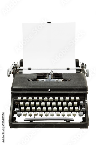 Vintage Typewriter isolated with transparent background photo