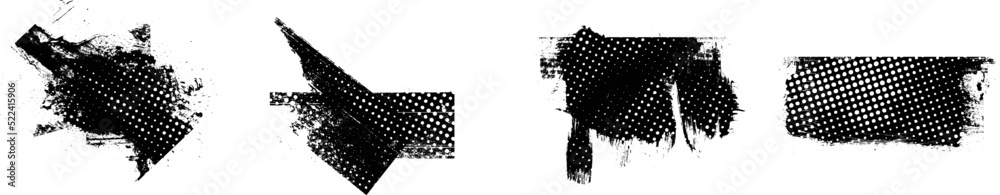 Glitch distorted geometric shape . Noise destroyed logo . Trendy defect error shapes . Glitched frame .Grunge textured . Distressed effect .Vector shapes with a halftone dots screen print texture. Glitch distorted geometric shape . Noise destroyed logo . Trendy defect error shapes . Glitched frame .Grunge textured . Distressed effect .Vector shapes with a halftone dots screen print texture.