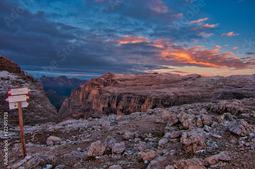 Sunset at Rifugio Boè, Alta Via 2, Dolomites, Italy