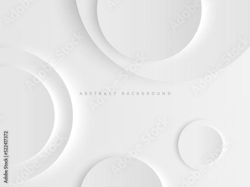 gray abstract background with realistic 3d circle pattern