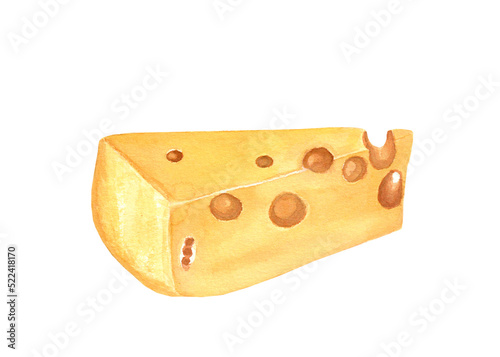 Watercolor illustration of cheese