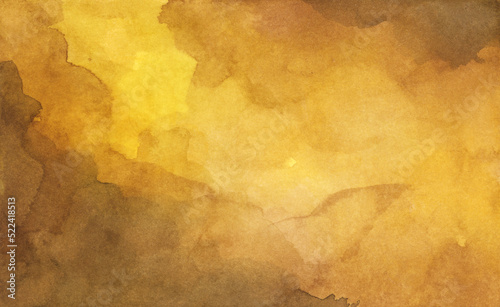 Wallpaper Mural Brown and yellow watercolor abstract background. vintage grunge textured design on paper, Backdrop hand painted. Torontodigital.ca