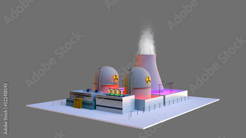 Bilde på lerret Is nuclear power generation eco-friendly? Nuclear power plants may be a short-term solution