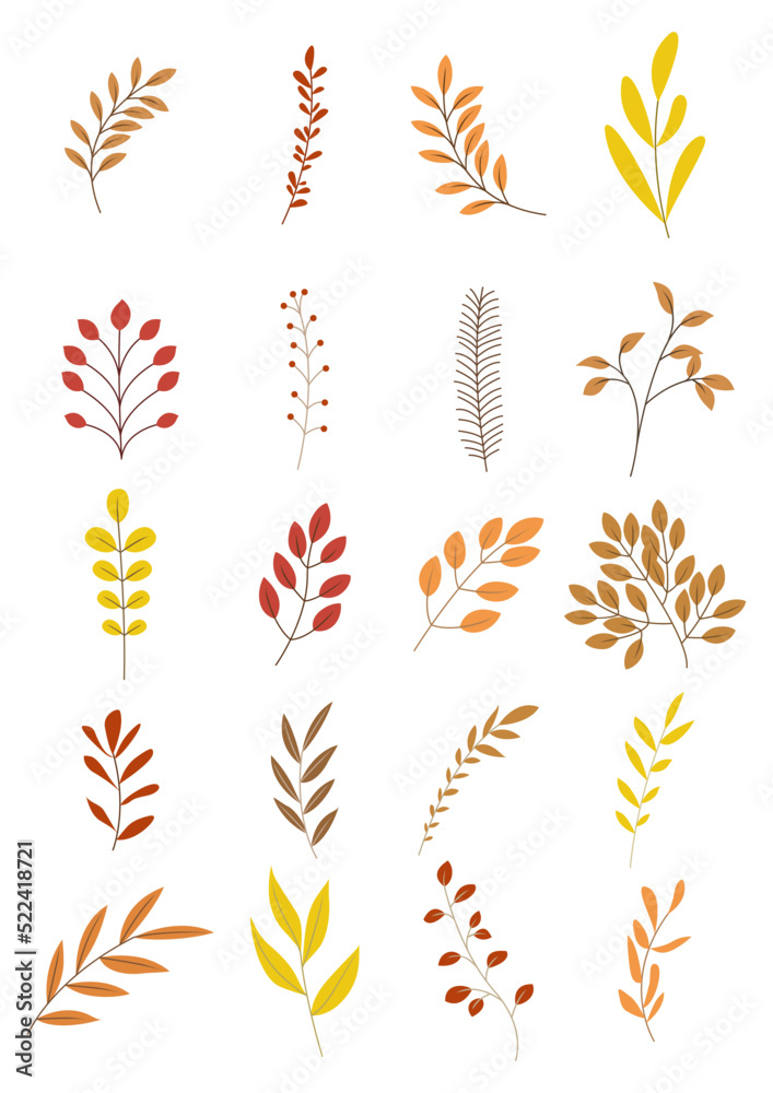Vector illustration of autumn tree branches. Vector illustration of autumn tree branches.