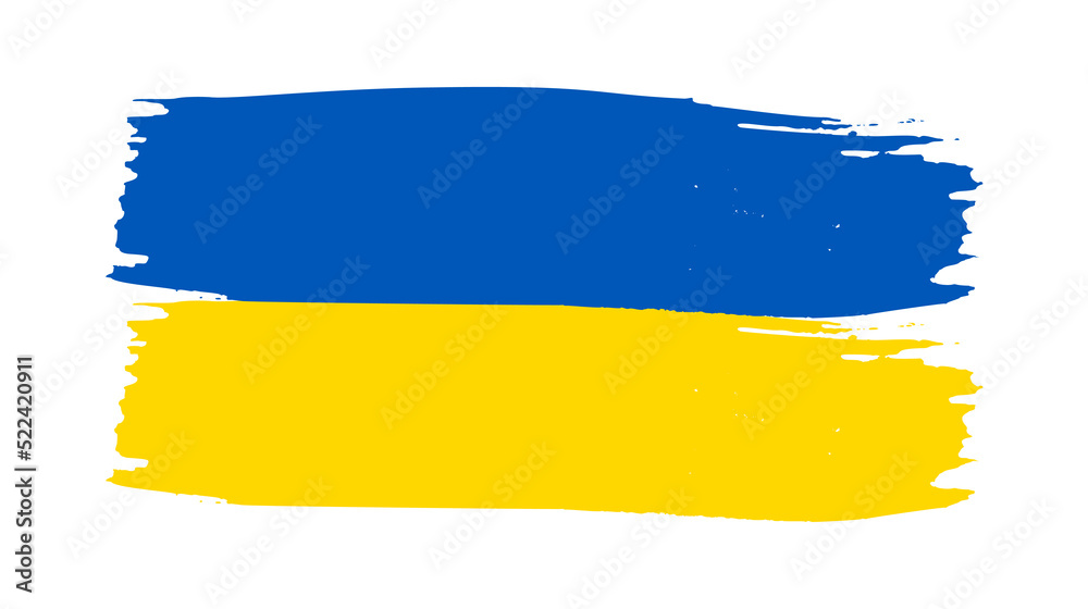 Obraz premium Ukrainian national flag in grunge style
