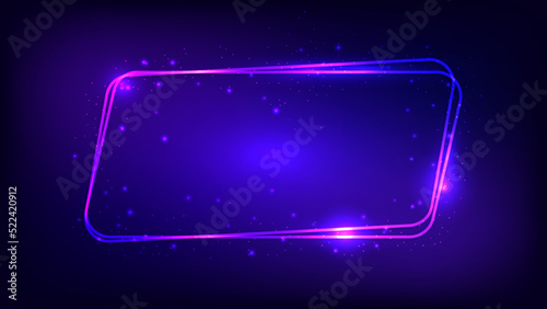 Neon rounded parallelogram frame