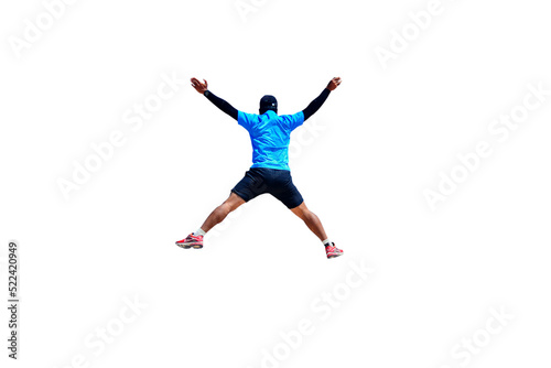 person jumping isolated on white
