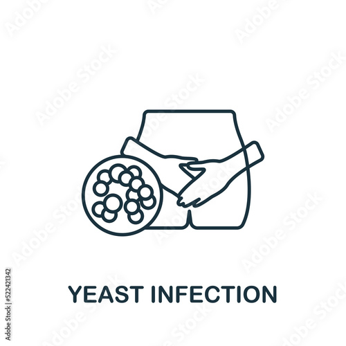 Yeast Infection icon. Monochrome simple Deseases icon for templates, web design and infographics