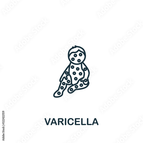Varicella icon. Monochrome simple Deseases icon for templates, web design and infographics