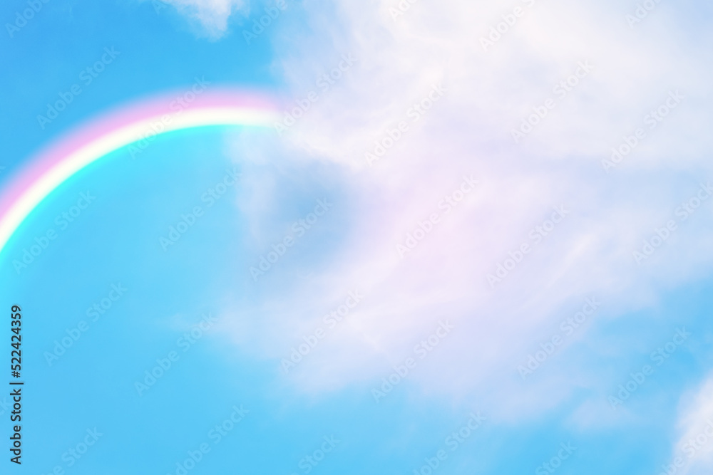 rainbow in blue sky