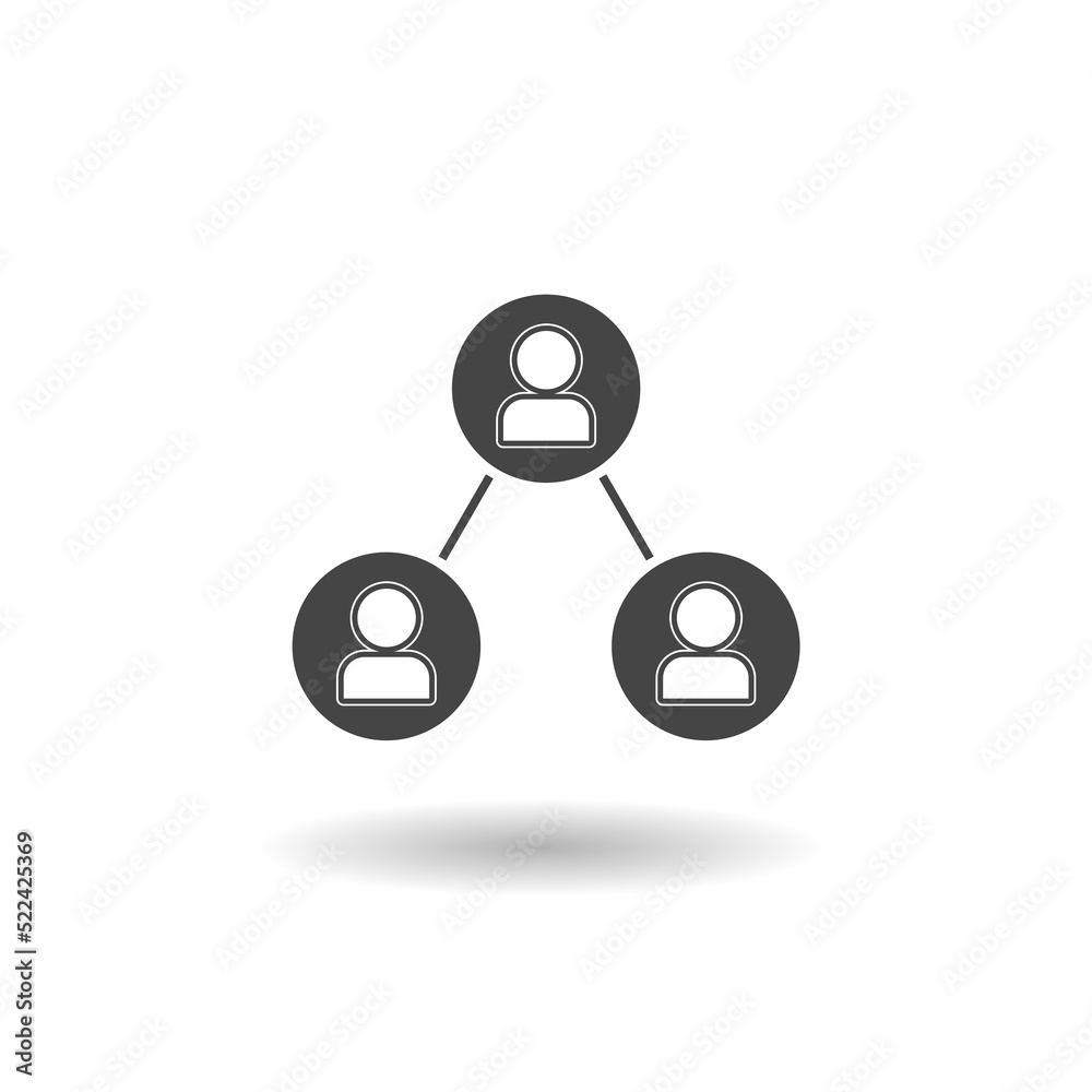 Referral affiliate marketing icon with shadow