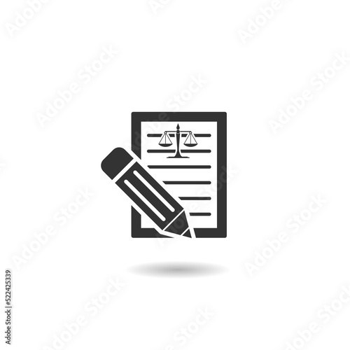 Legal document icon with shadow